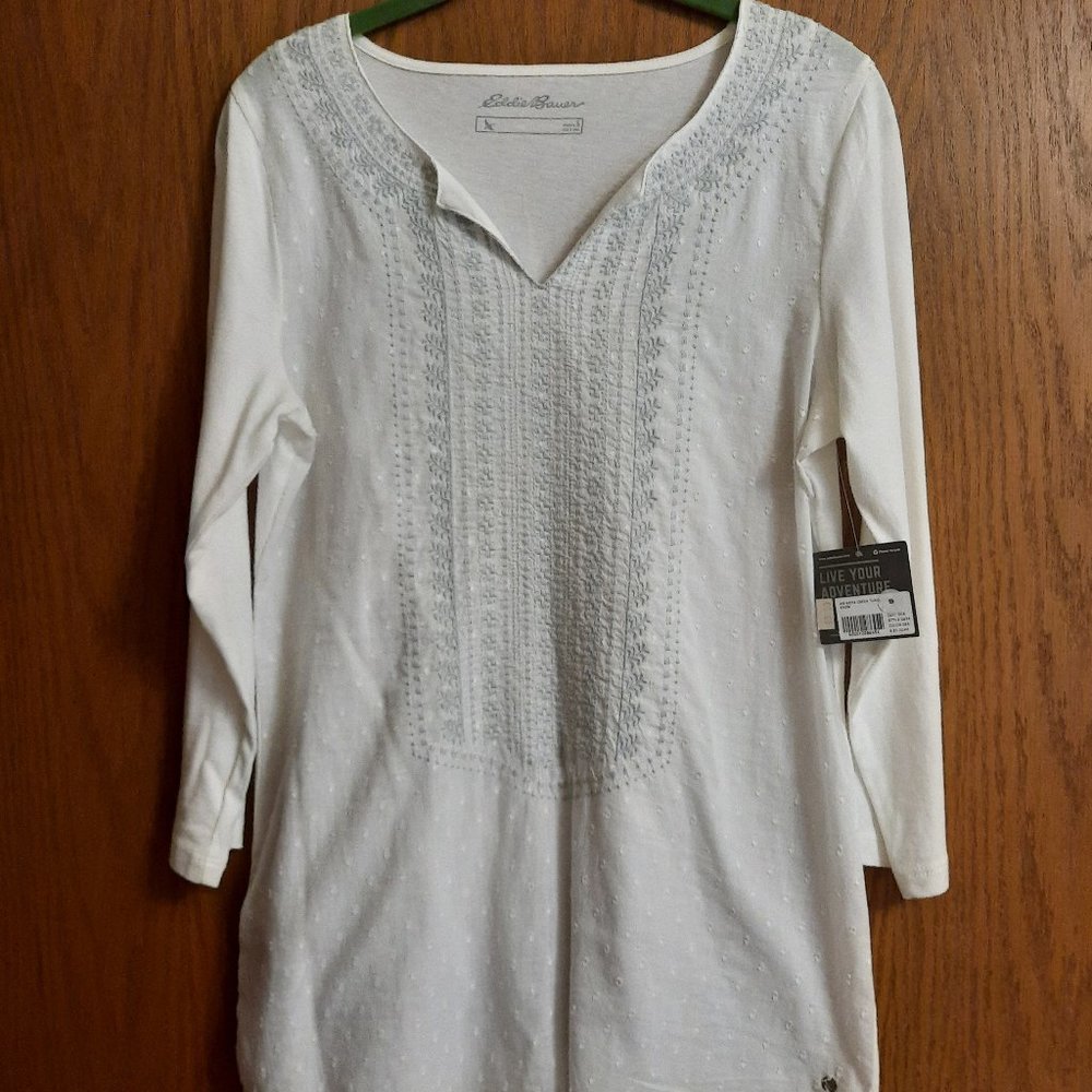 Eddie Bauer Tunic Top - snow white, size small